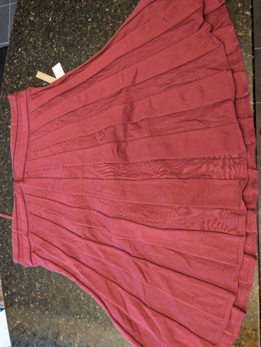 Anthropologie Cold Shoulder Knit Maxi Dress Wine Sweater Dress Pleated Halter - Picture 9 of 16